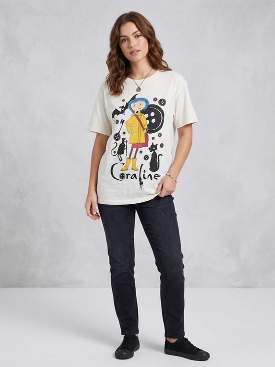 Laika Tops - LAIKA Coraline T-Shirt Adult S - Embroidered Logo & Back Print EUC